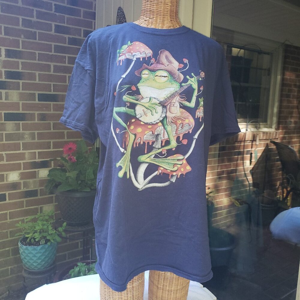 Curbside Men's Blue Frog Graphic T-Shirt Size 2XL